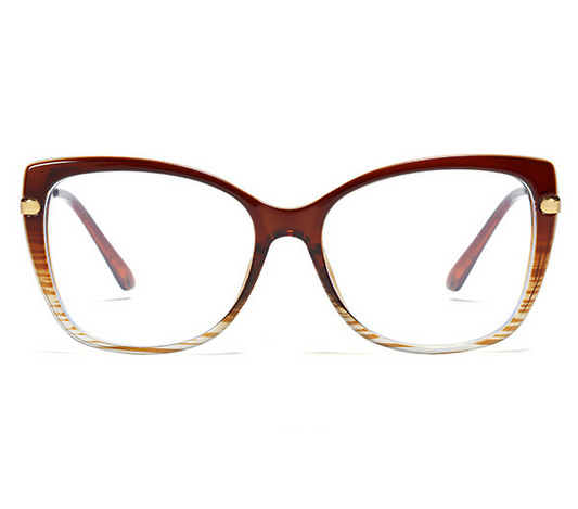 VeyRey Dámské brýle blokující modré světlo Beladamor Cat-eye Hnědá Univerzální