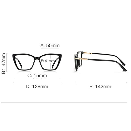 VeyRey dámské cat-eye dámské brýle blokující modré světlo Techale čirá skla