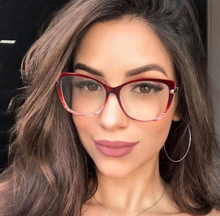 VeyRey Dámské brýle blokující modré světlo Beladamor Cat-eye Hnědá Univerzální