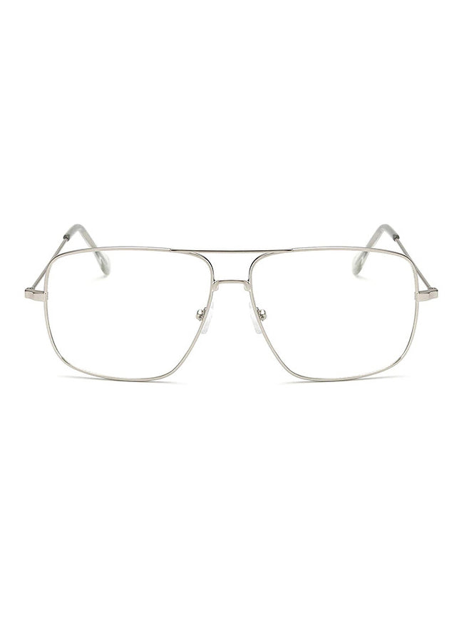 VeyRey Brýle s čirými skly hranaté Eileen stříbrná