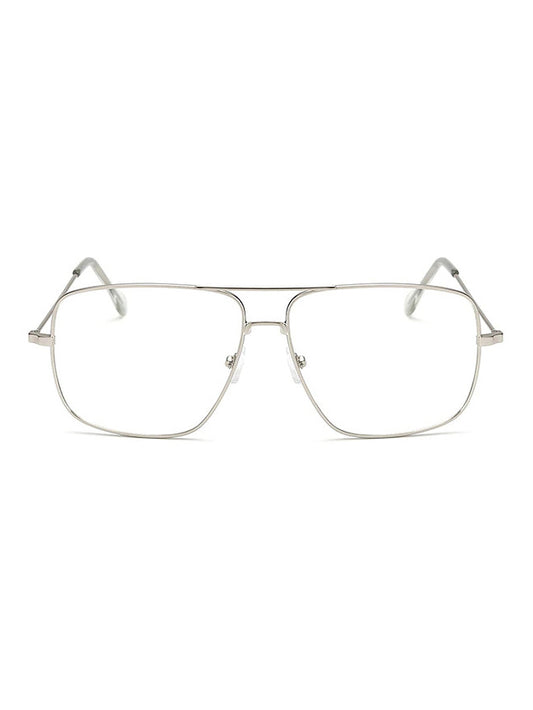 VeyRey Brýle s čirými skly hranaté Eileen stříbrná