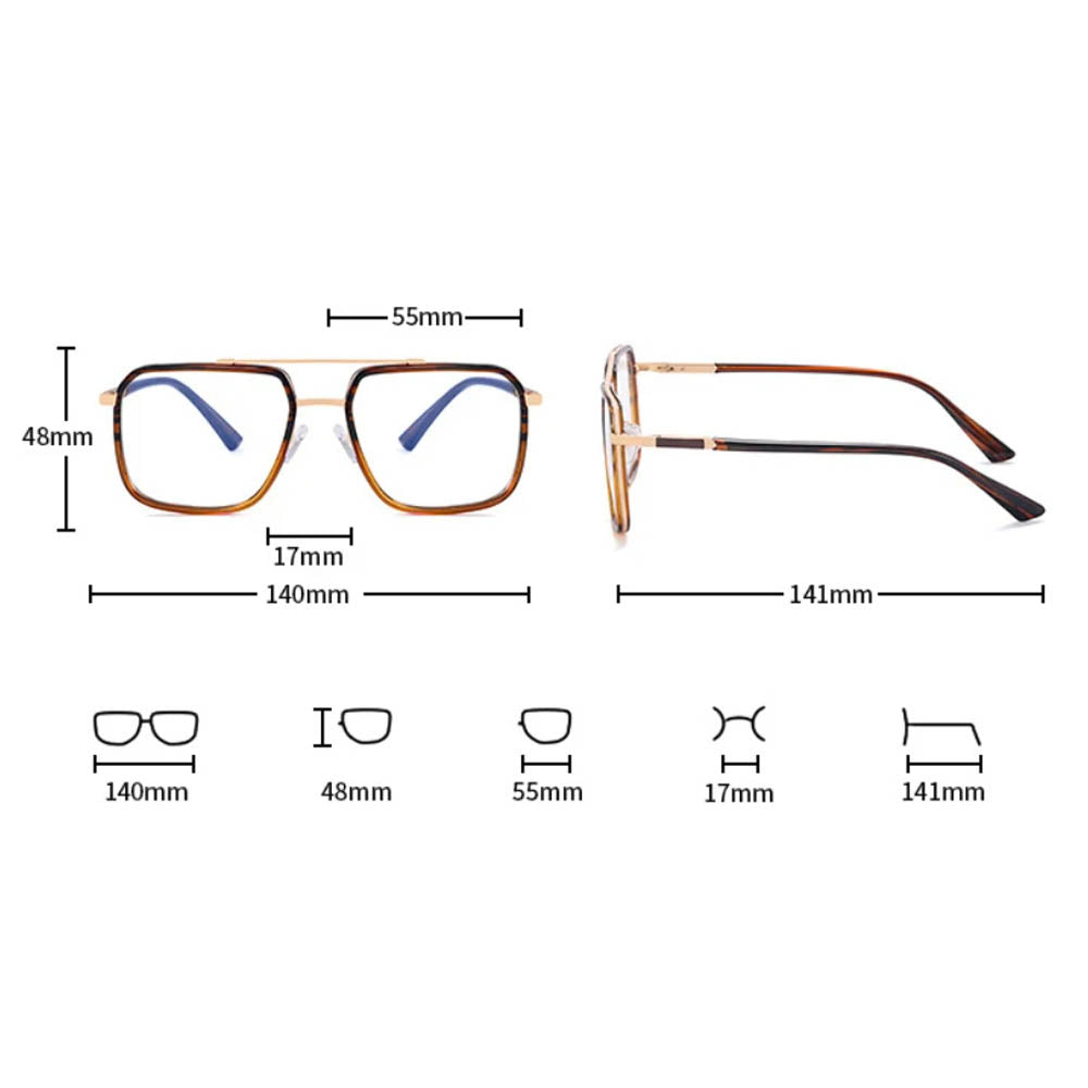 VeyRey Brýle blokující modré světlo pilotky Blanks