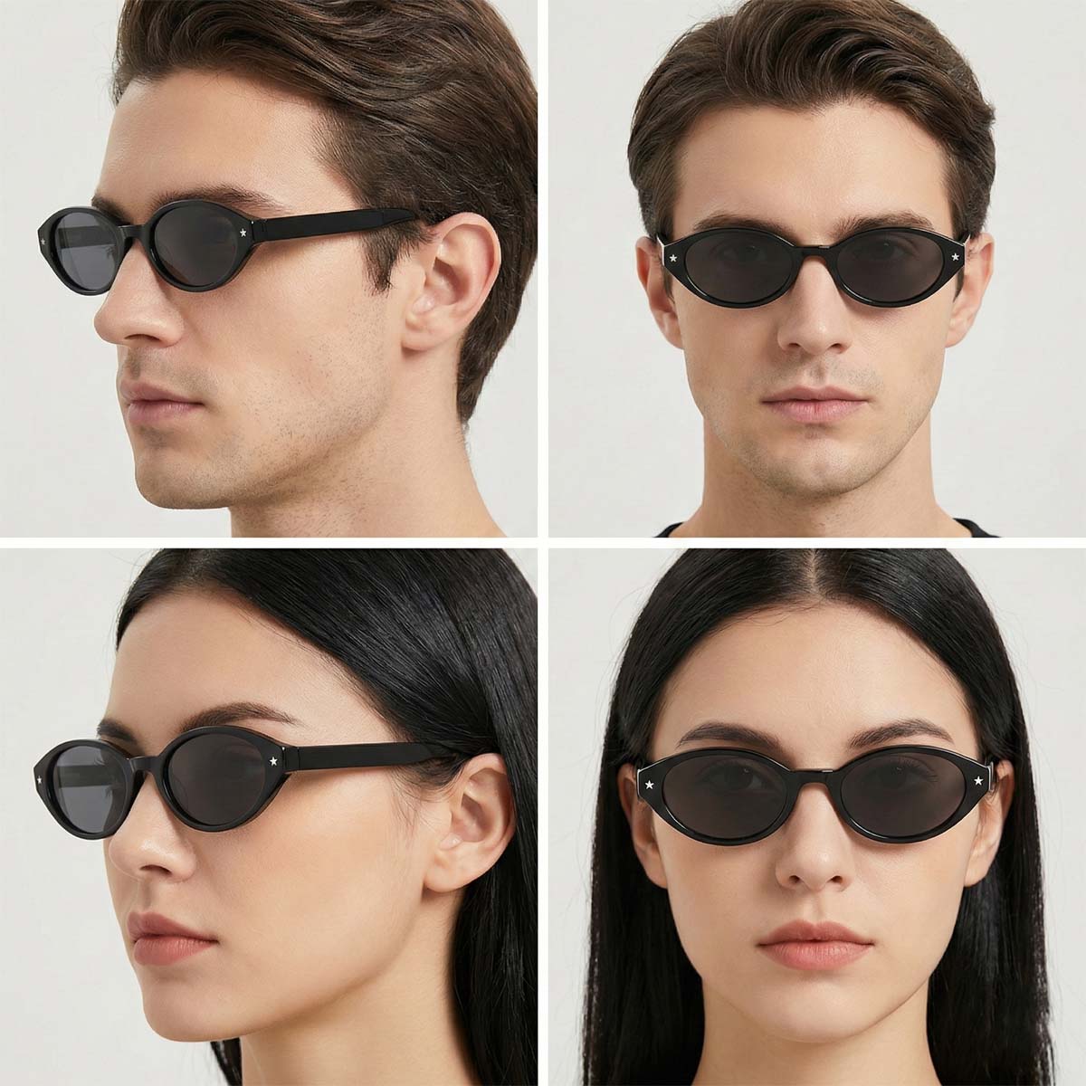 VeyRey dámské cat-eye acetátové polarizační sluneční brýle Aest černá obruba černá skla