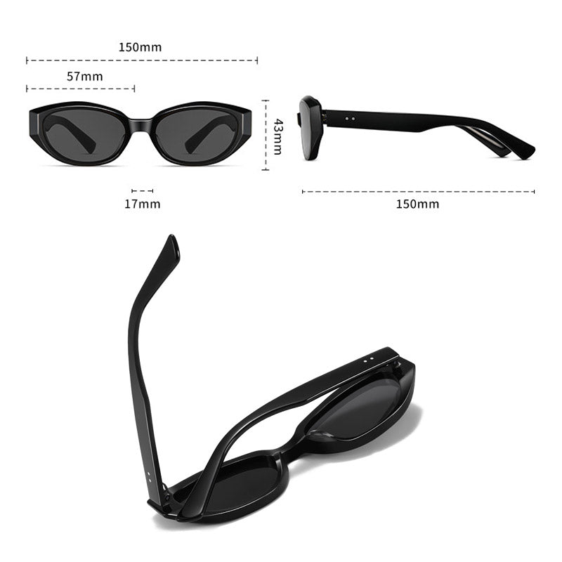 VeyRey dámské cat-eye acetátové sluneční brýle Sublepp černá obruba černá skla