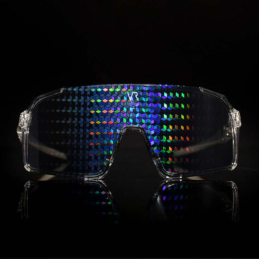 VeyRey sportovní sluneční brýle Ogharod (hologram Diamant) čirá obruba vícebarevná skla