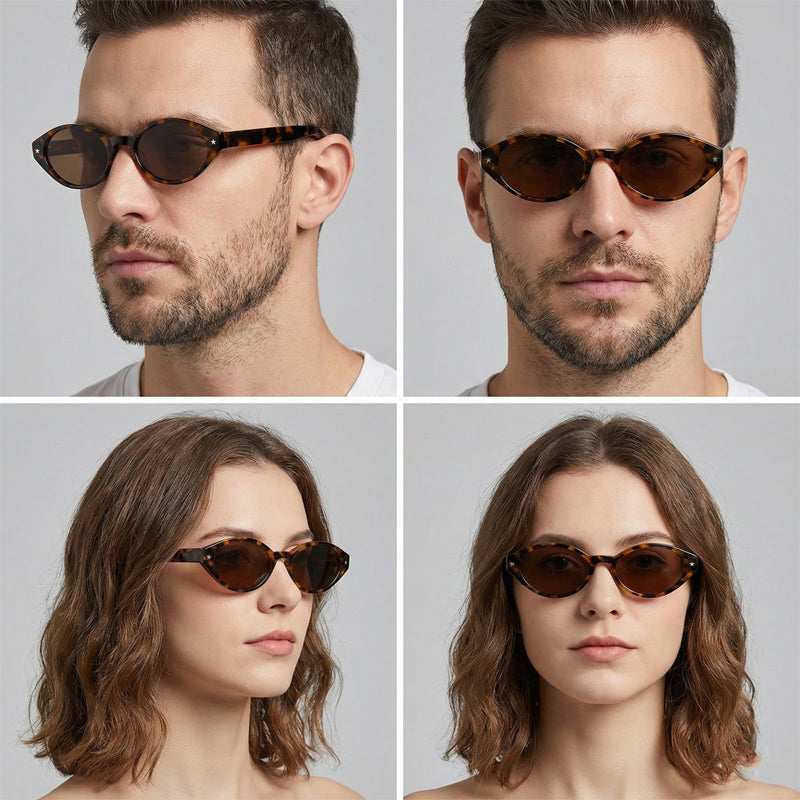 VeyRey dámské cat-eye acetátové polarizační sluneční brýle Aest leopard obruba hnědá skla