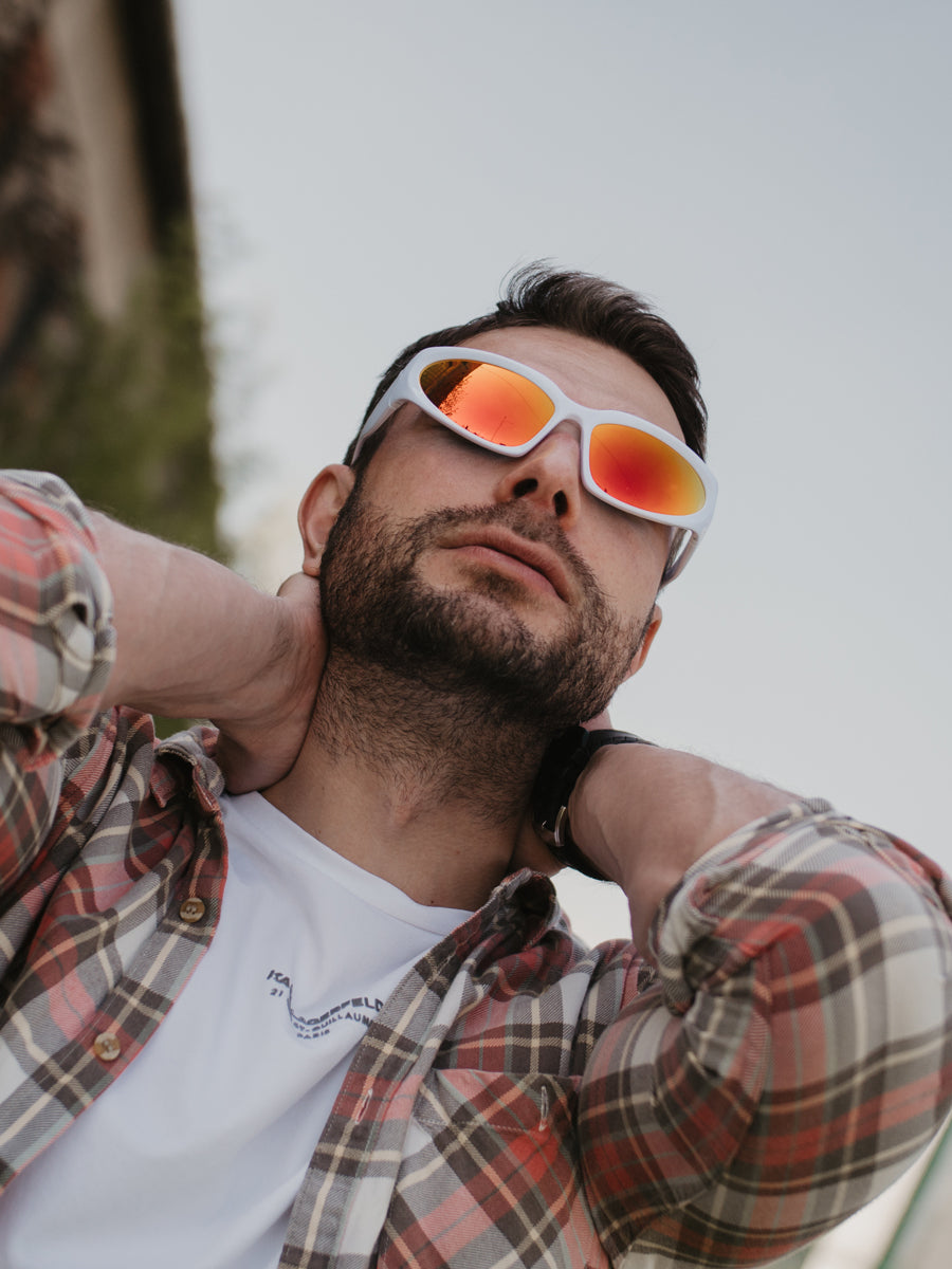 VeyRey Unisex sportovní sluneční brýle steampunk Gezrel bílá univerzální