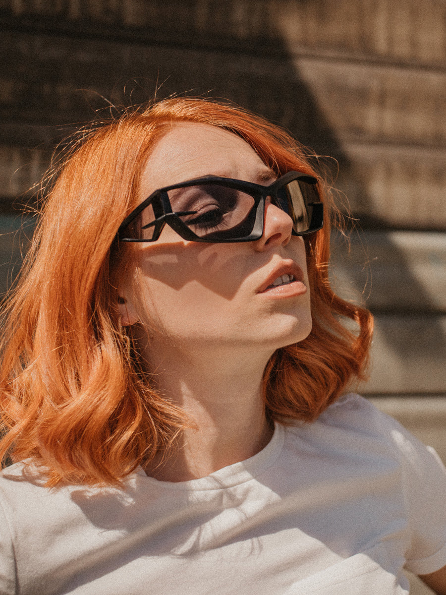 VeyRey Unisex futuristické sluneční brýle Calictor černé univerzální