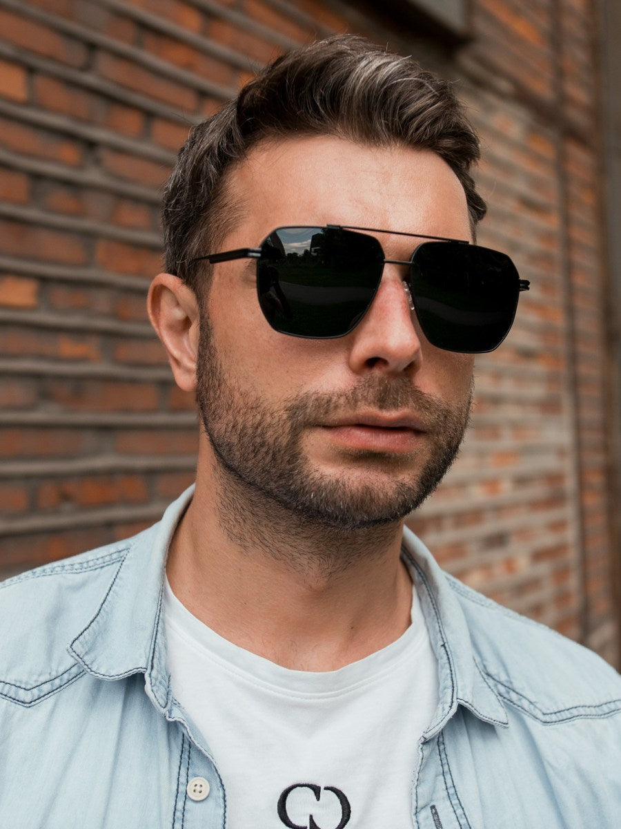 VeyRey Sluneční brýle Rak polarizační Hranaté Černá sklíčka Univerzální