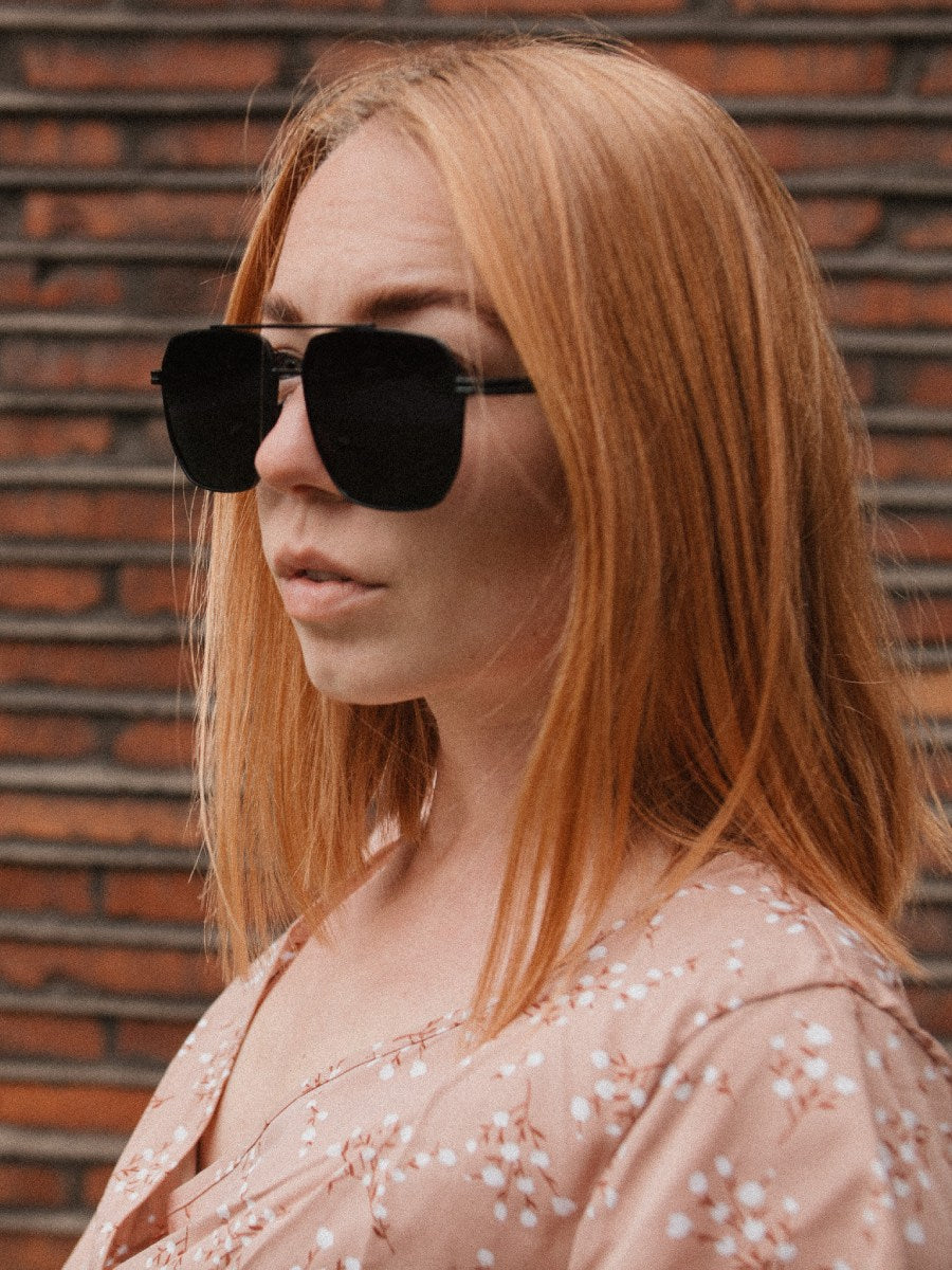 VeyRey Sluneční brýle Rak polarizační Hranaté Černá sklíčka Univerzální