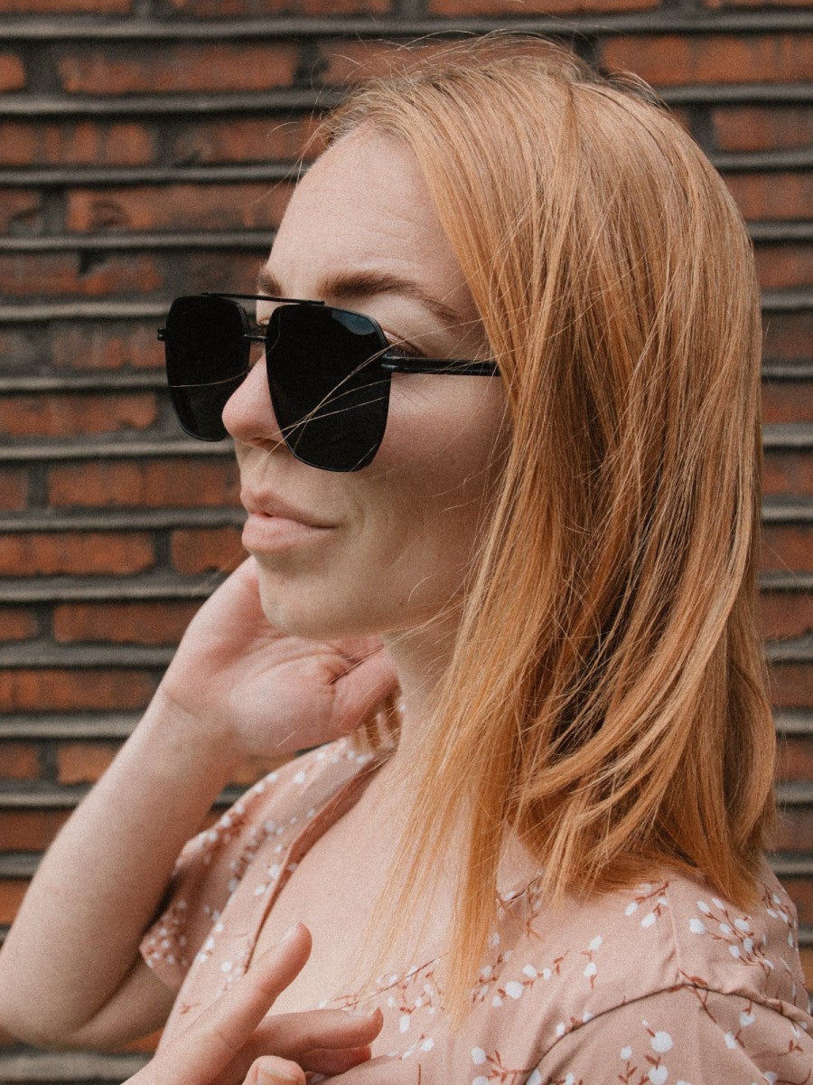 VeyRey Sluneční brýle Rak polarizační Hranaté Černá sklíčka Univerzální