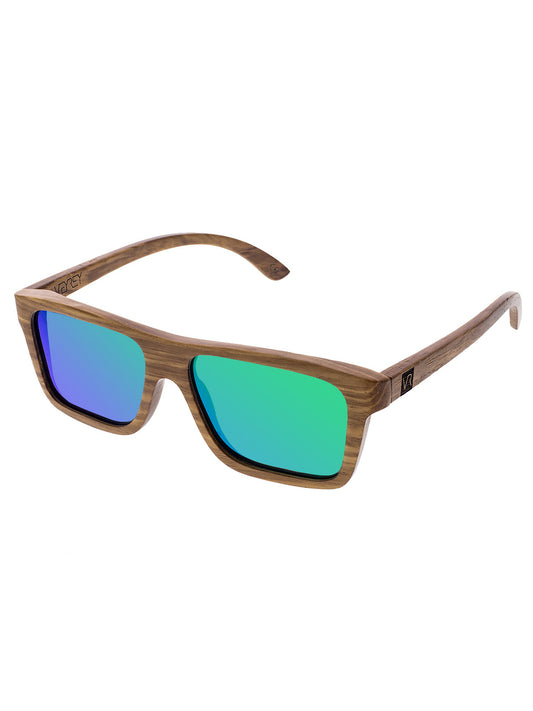 VeyRey Dřevěné sluneční brýle Forest zelená skla
