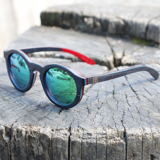 VeyRey Sluneční brýle dřevěné polarizační Hornbeam zelená skla