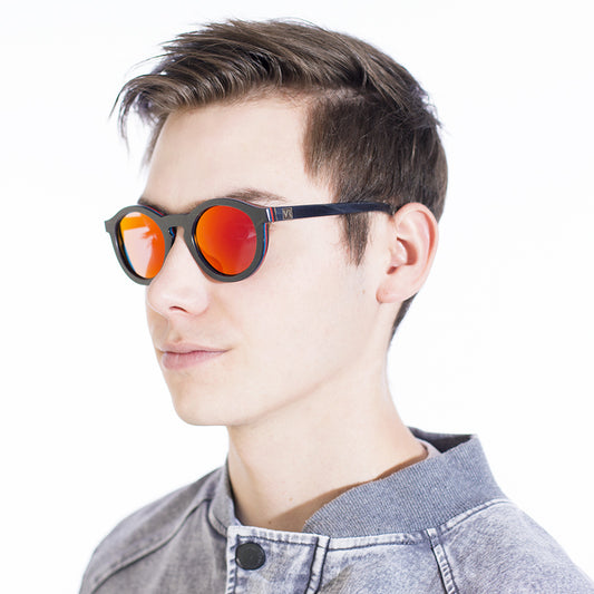 VeyRey Sluneční brýle dřevěné polarizační Hornbeam červená skla