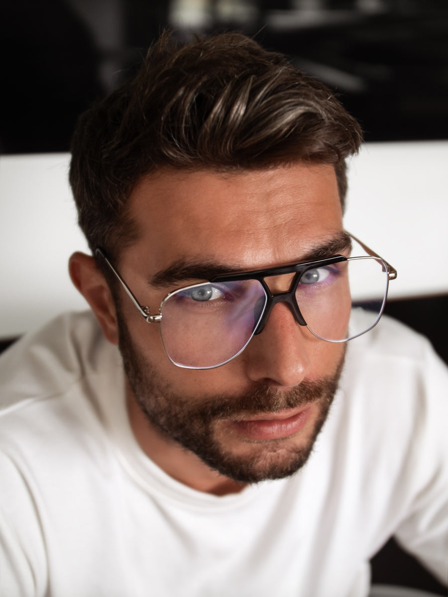 VeyRey Brýle blokující modré světlo Asa stříbrné