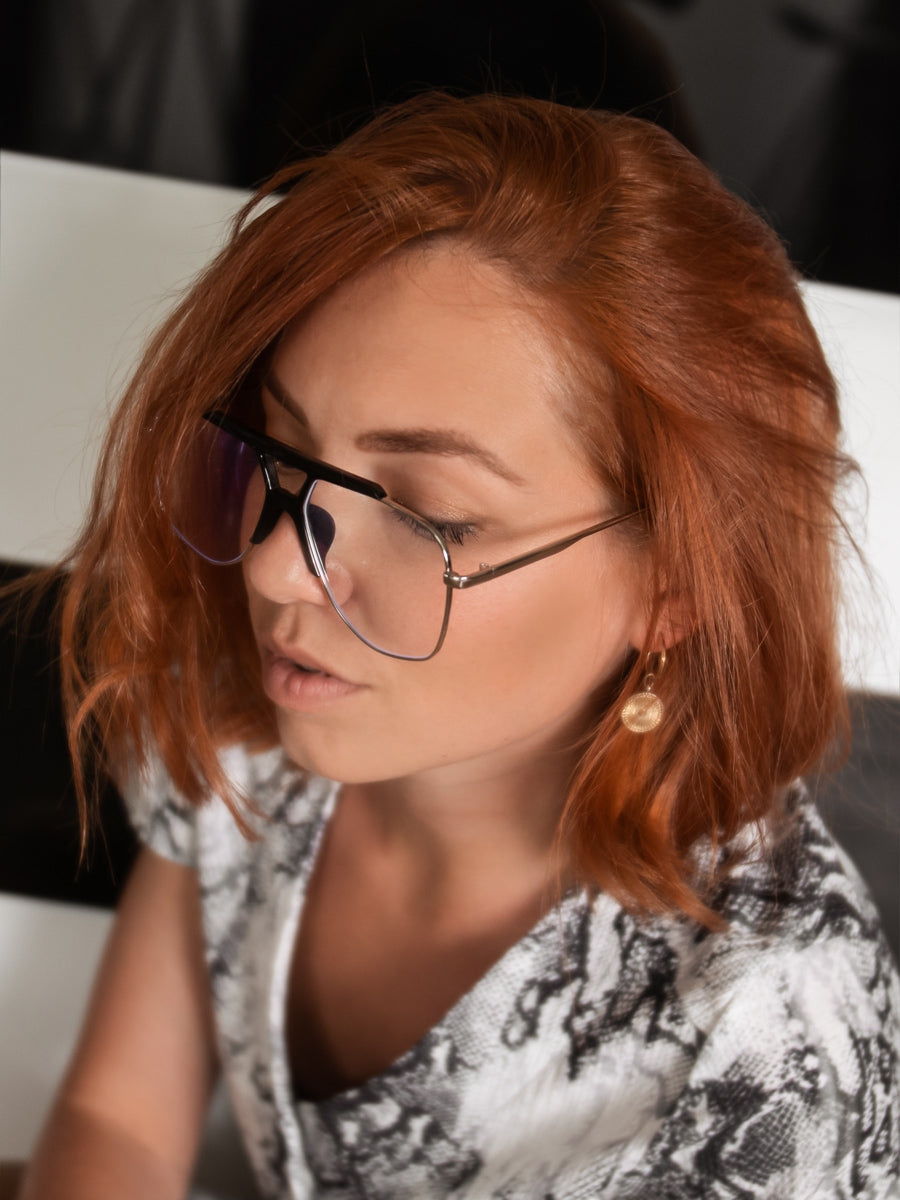 VeyRey Brýle blokující modré světlo Asa stříbrné