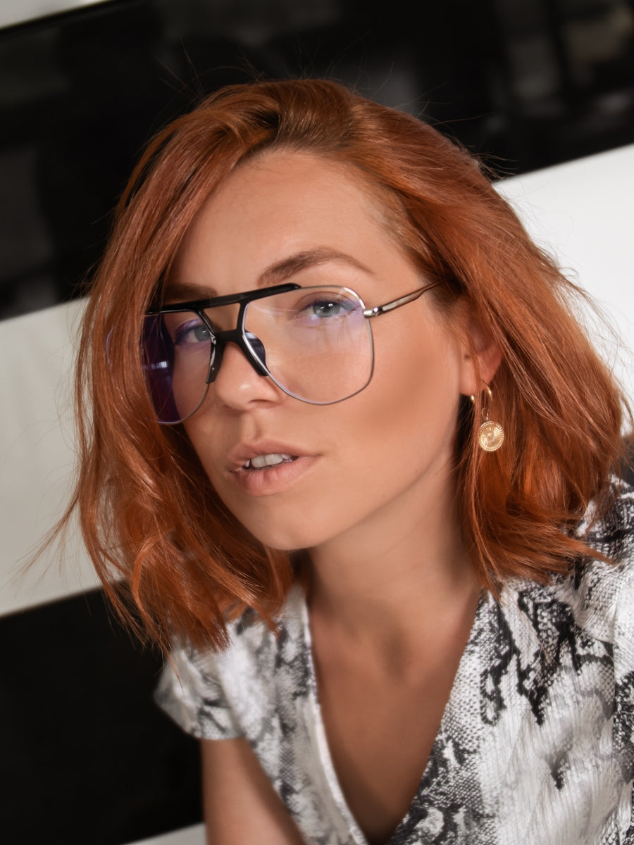 VeyRey Brýle blokující modré světlo Asa stříbrné