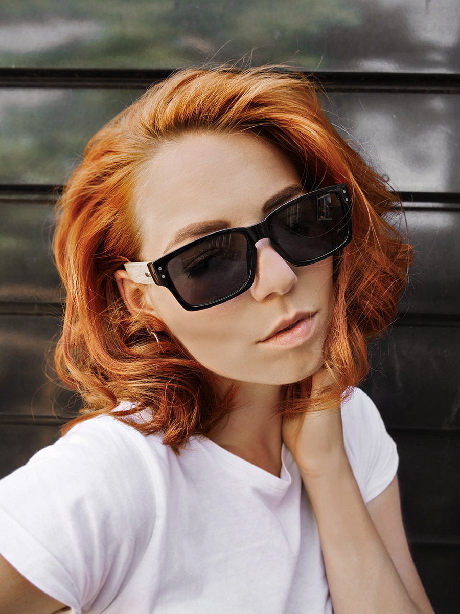 VeyRey Dřevěné sluneční brýle Fig černé