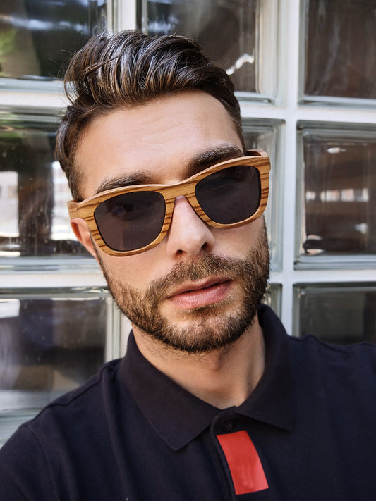 VeyRey Dřevěné polarizační brýle Firry Kouřová skla