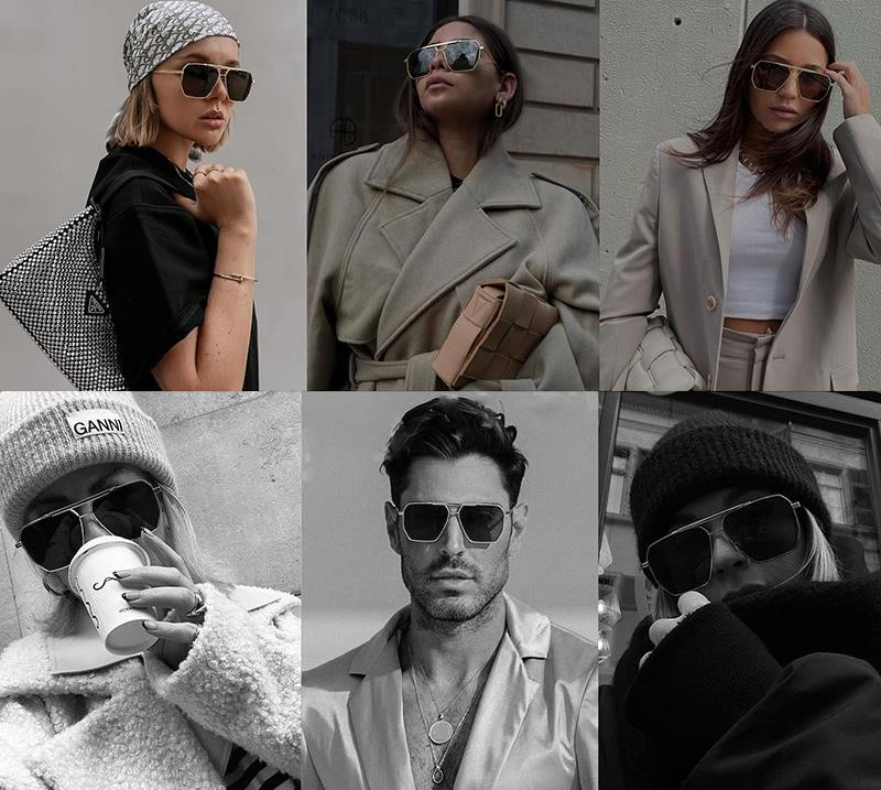 VeyRey Sluneční brýle Rak polarizační Hranaté Černá sklíčka Univerzální