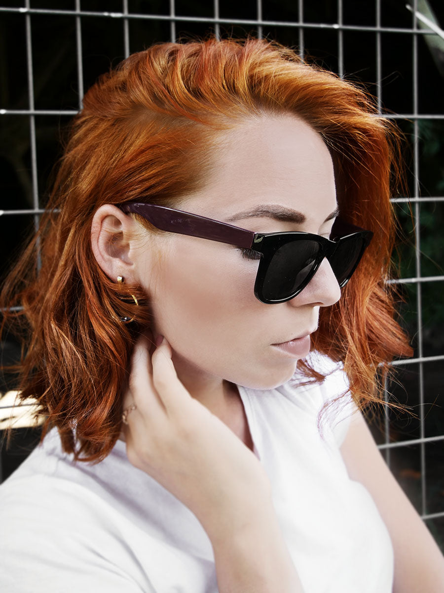 VeyRey Sluneční brýle Nerd Double černo-bordó