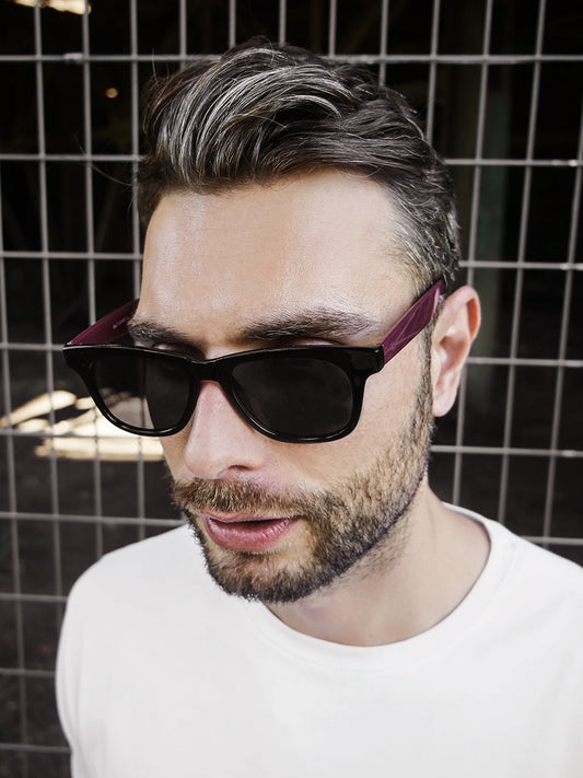 VeyRey Sluneční brýle Nerd Double černo-bordó