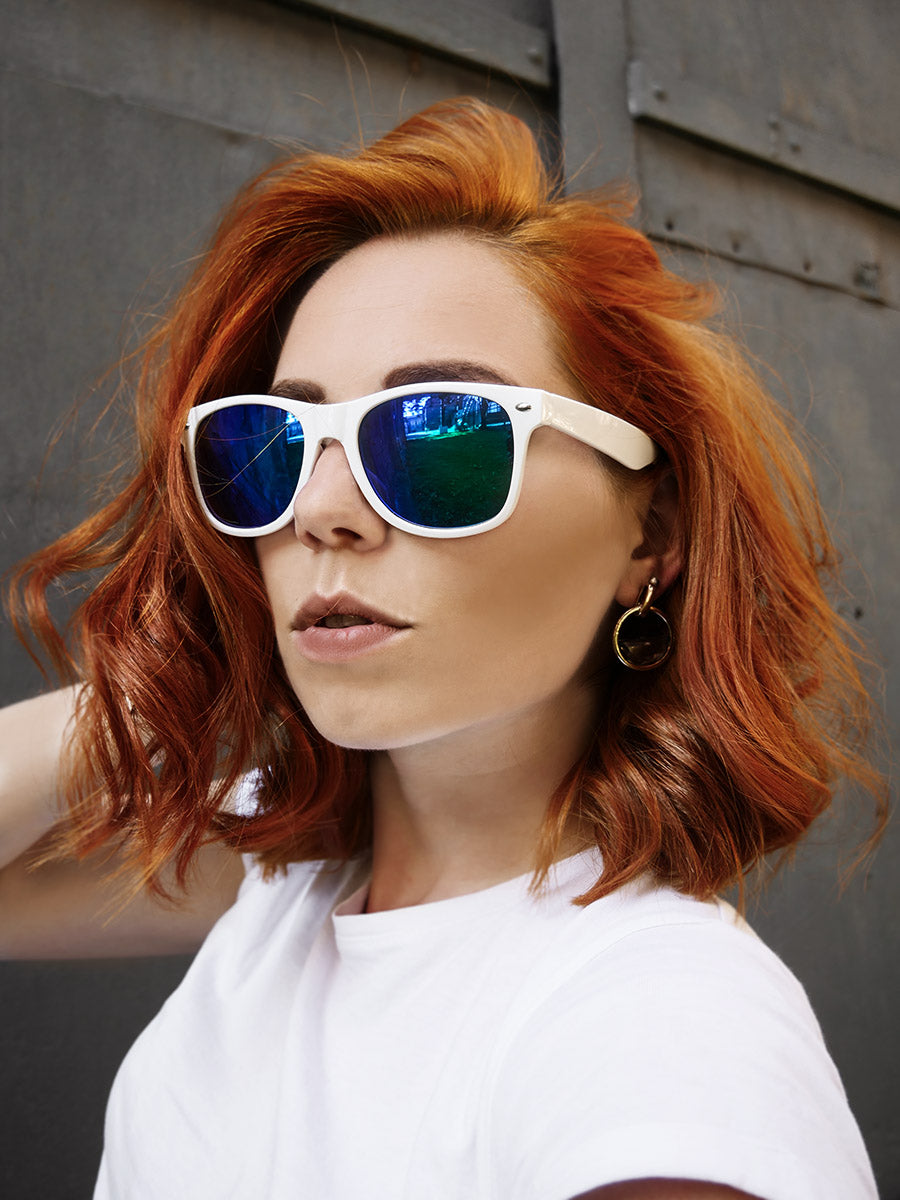 VeyRey Sluneční brýle Nerd zrcadlové modro-zelená skla