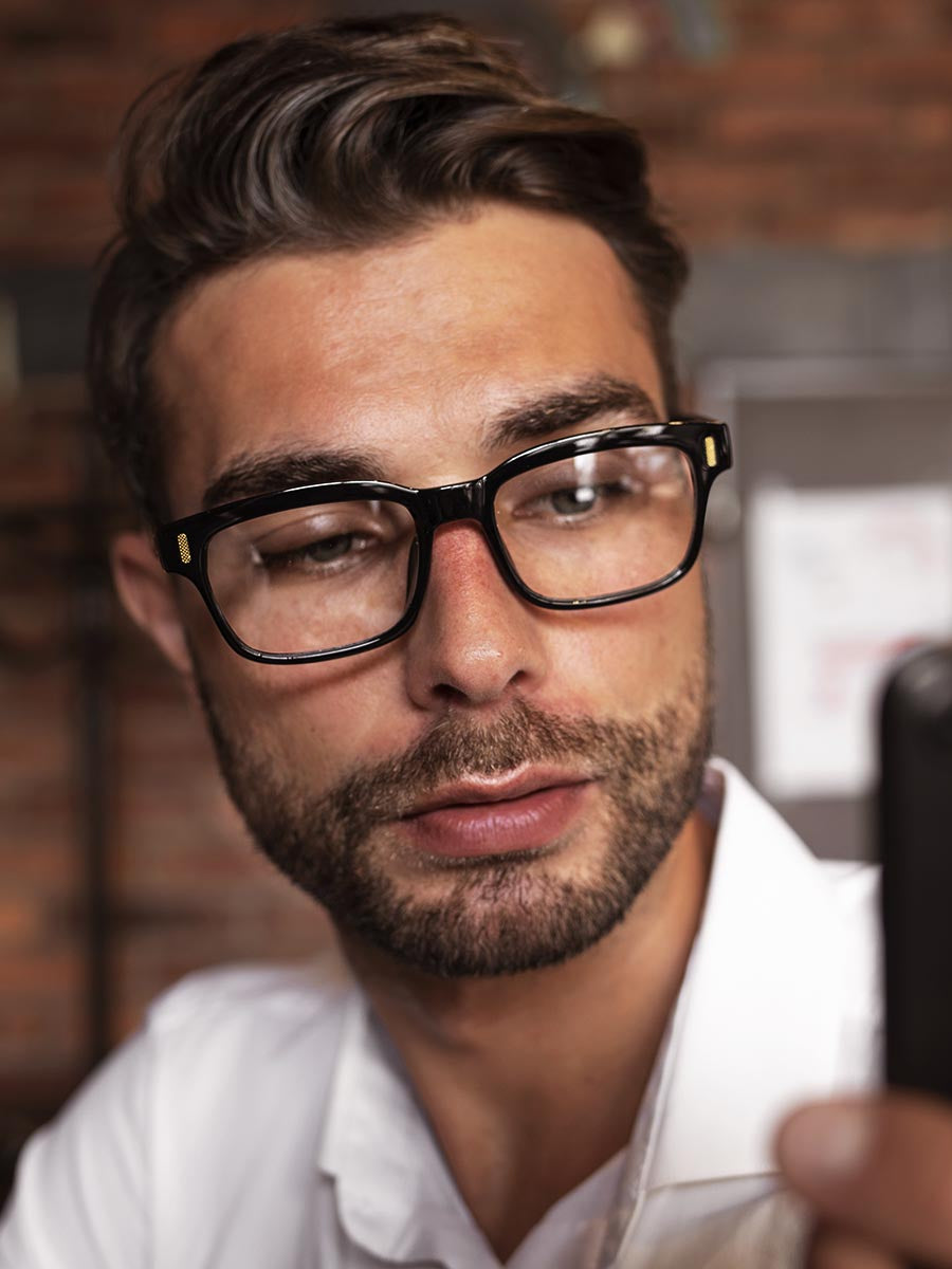 VeyRey Brýle blokující modré světlo Nerd Nigel černé