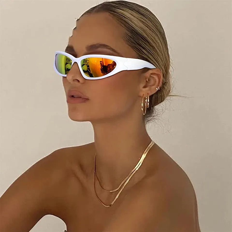 VeyRey Unisex sportovní sluneční brýle steampunk Gezrel bílá univerzální
