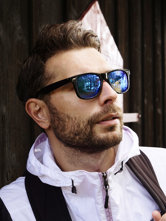 VeyRey Sluneční brýle polarizační Nerd modré skla –