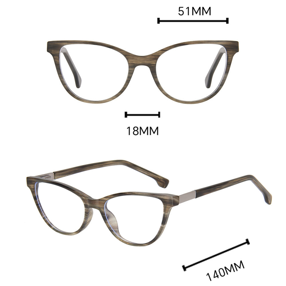 VeyRey dámské cat-eye dámské brýle blokující modré světlo Micrail čirá skla