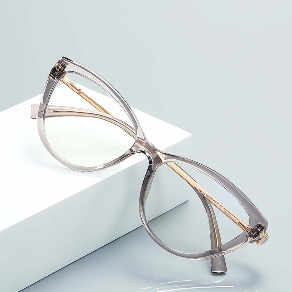 VeyRey dámské cat-eye dámské brýle blokující modré světlo Overhunk čirá skla