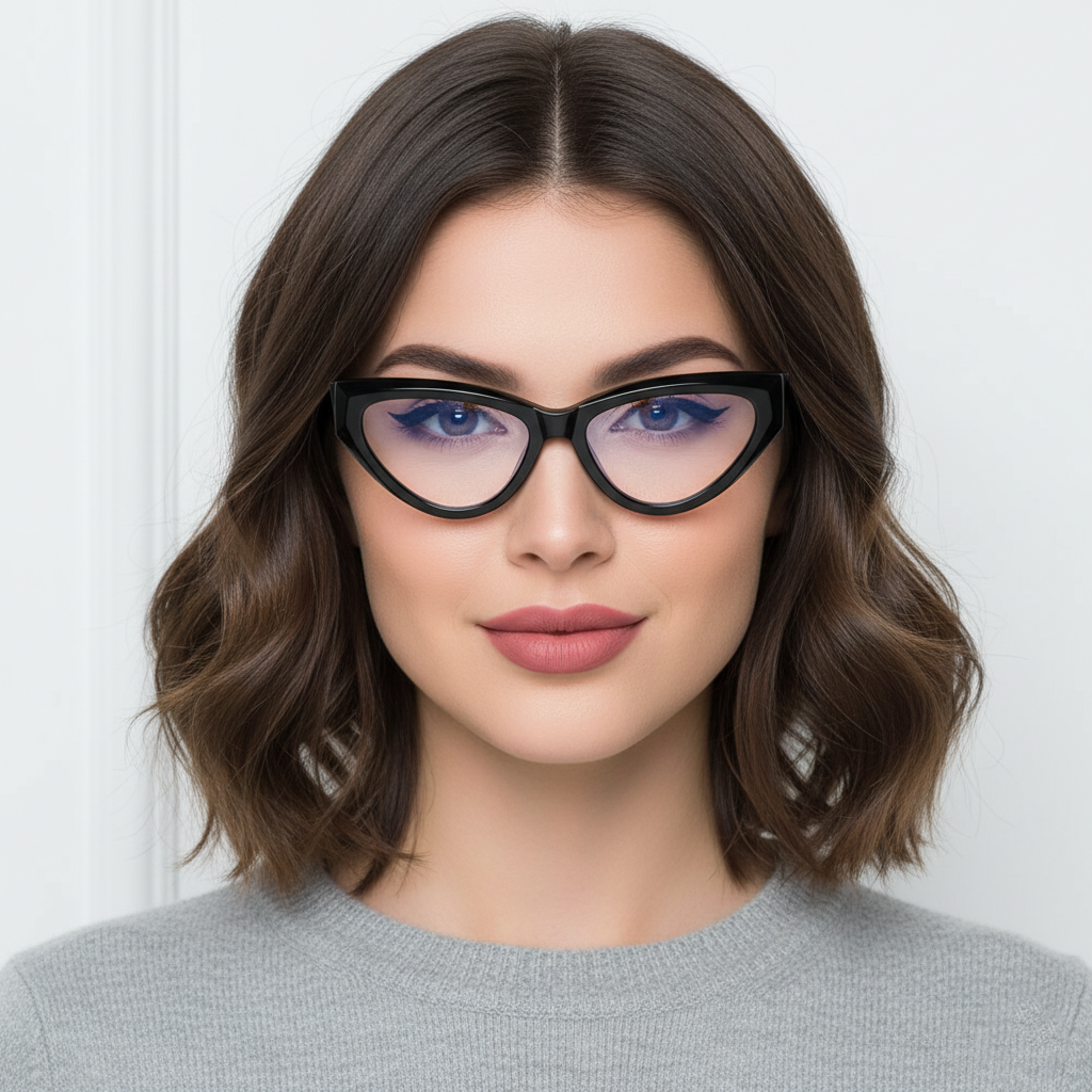 VeyRey dámské cat-eye dámské brýle blokující modré světlo Charive čirá skla