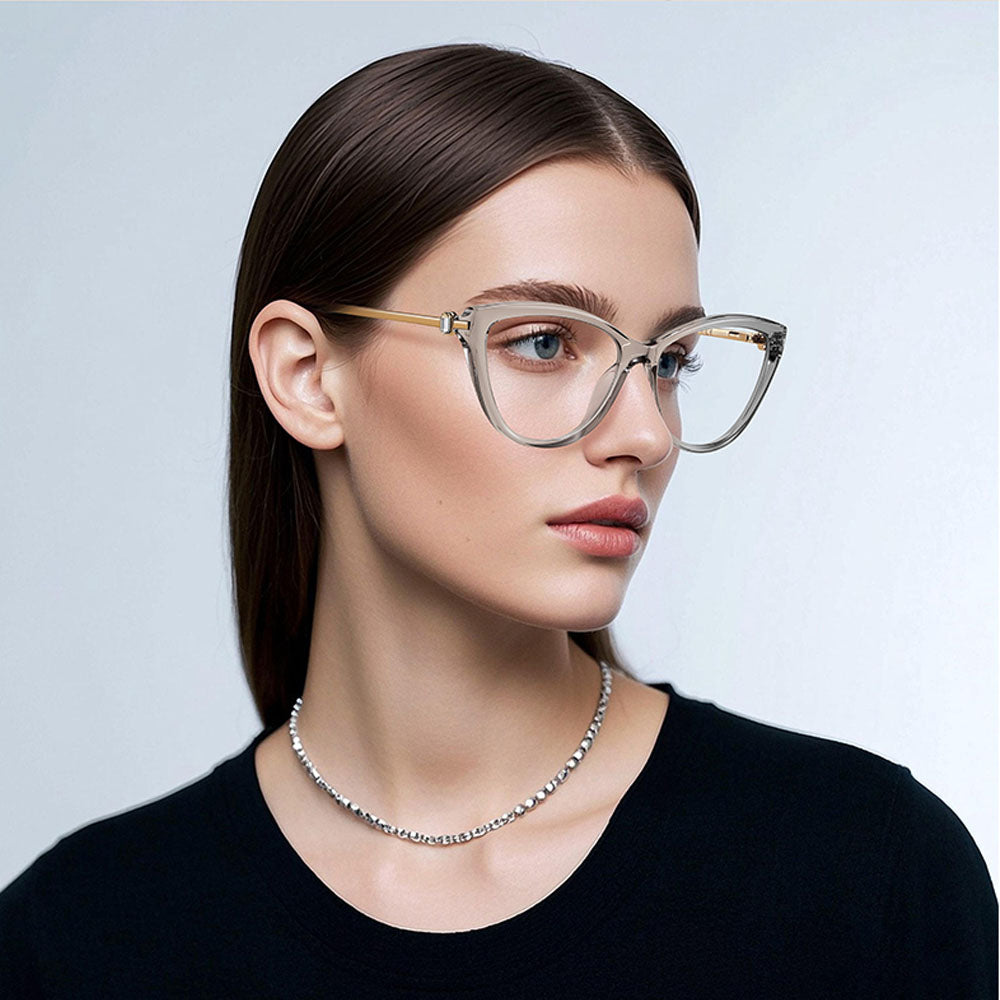 VeyRey dámské cat-eye dámské brýle blokující modré světlo Overhunk čirá skla