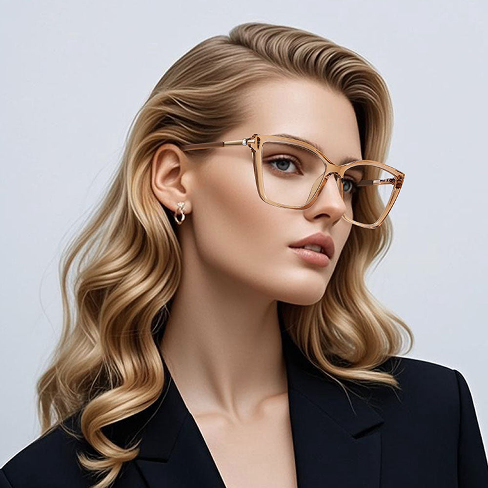 VeyRey dámské cat-eye dámské brýle blokující modré světlo Binill čirá skla