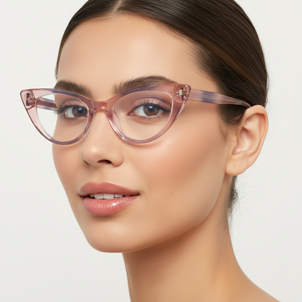 VeyRey dámské cat-eye dámské brýle blokující modré světlo Jarni čirá skla