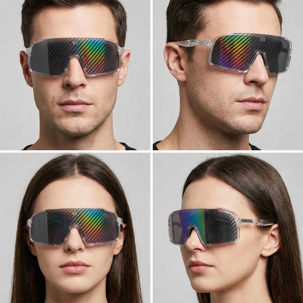 VeyRey sportovní sluneční brýle Ogharod (hologram Carbon) čirá obruba vícebarevná skla