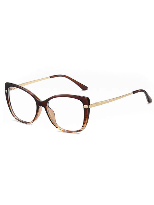 VeyRey Dámské brýle blokující modré světlo Beladamor Cat-eye Hnědá Univerzální