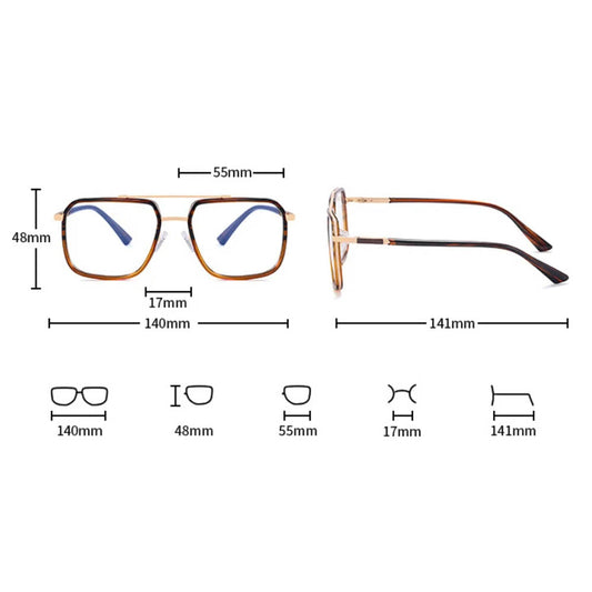 VeyRey Brýle blokující modré světlo pilotky Blanks