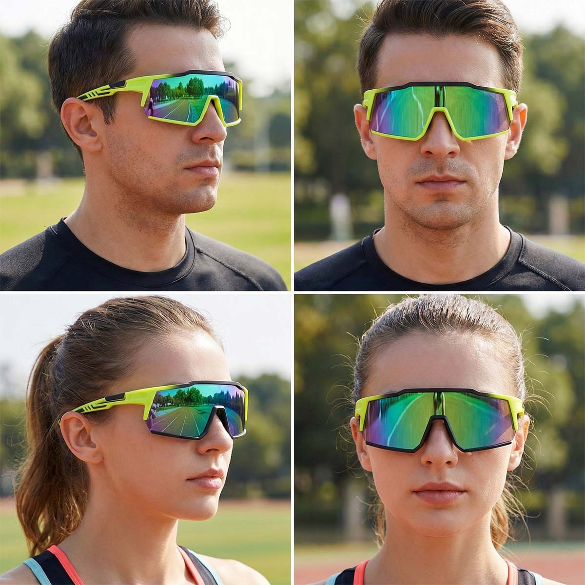 VeyRey sportovní sluneční brýle Adha černá obruba zelená skla