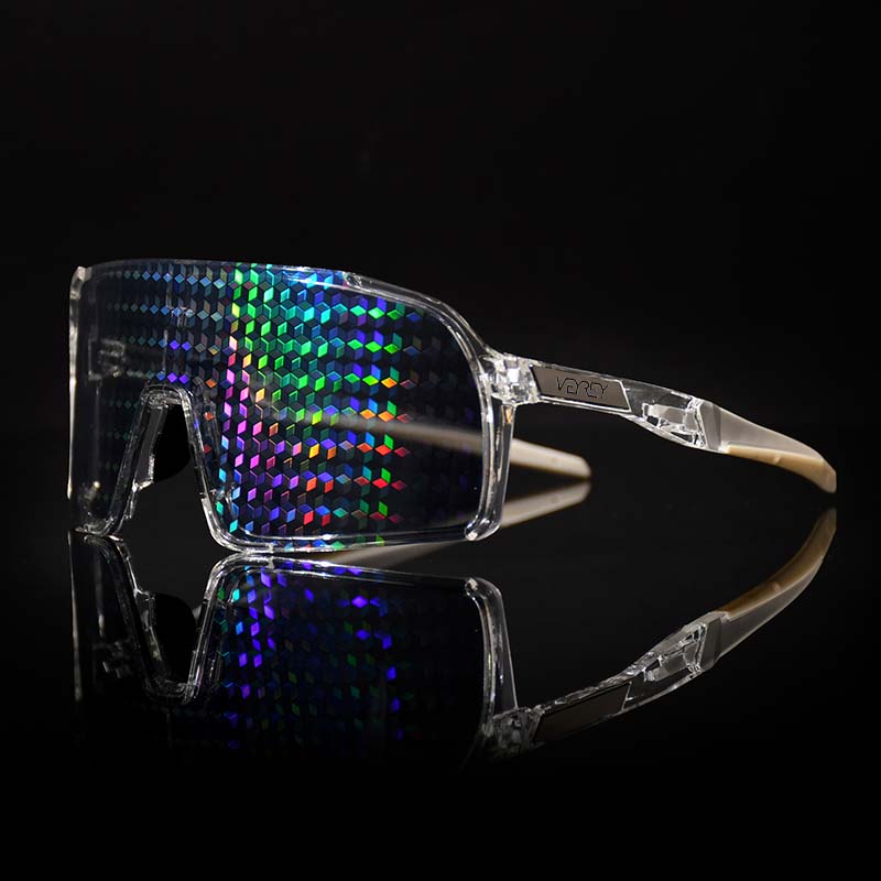 VeyRey sportovní sluneční brýle Ogharod  (hologram Diamant) čirá obruba vícebarevná skla