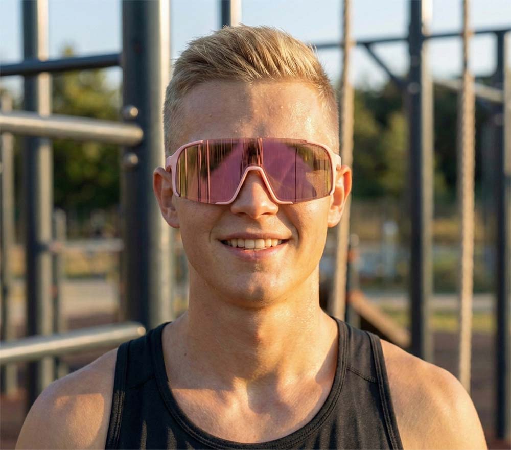 VeyRey sportovní sluneční brýle Burub růžová obruba růžová skla