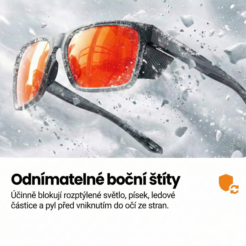 VeyRey sportovní polarizační sluneční brýle Binow černá obruba oranžová skla