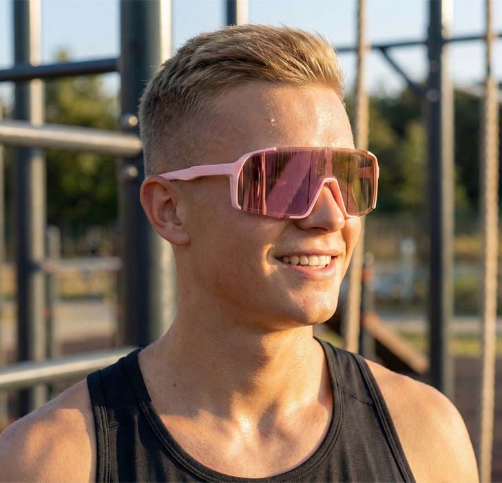 VeyRey sportovní sluneční brýle Burub růžová obruba růžová skla