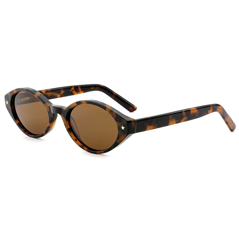VeyRey dámské cat-eye acetátové polarizační sluneční brýle Aest leopard obruba hnědá skla