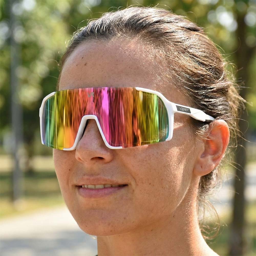 VeyRey sportovní sluneční brýle Burub bílá obruba růžová skla