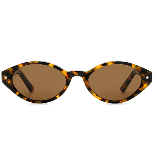 VeyRey dámské cat-eye acetátové polarizační sluneční brýle Aest leopard obruba hnědá skla