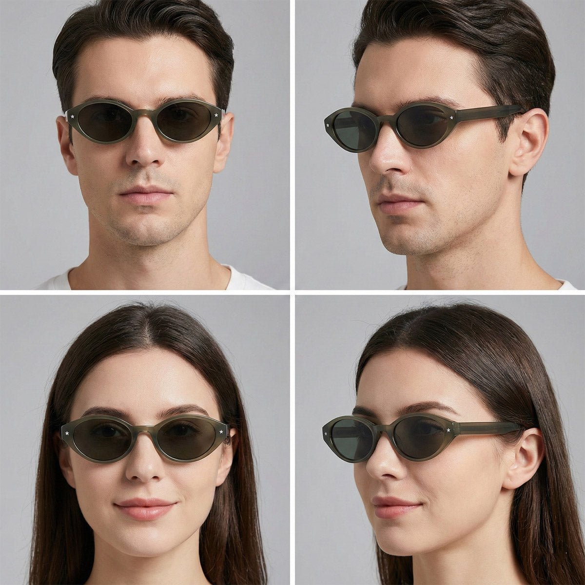 VeyRey dámské cat-eye acetátové polarizační sluneční brýle Aest zelená obruba zelená skla