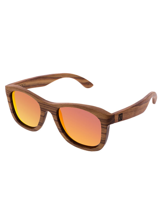 VeyRey Dřevěné polarizační brýle Firry červená skla