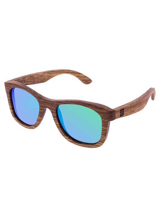 VeyRey Dřevěné polarizační brýle Firry zelená skla